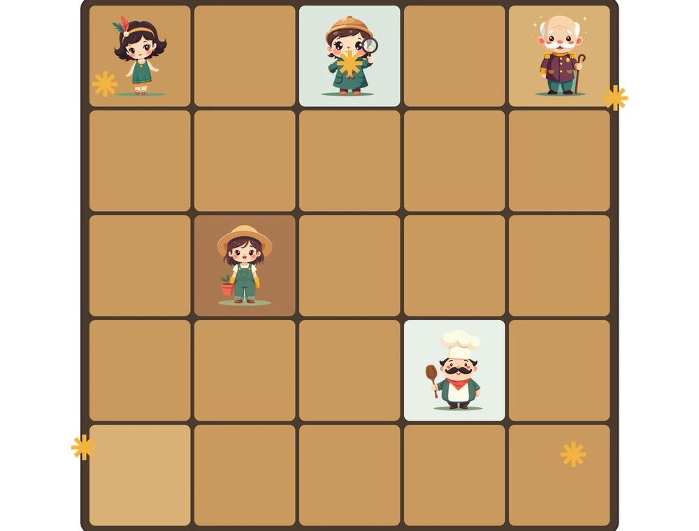 Fully solved board where every clue fits